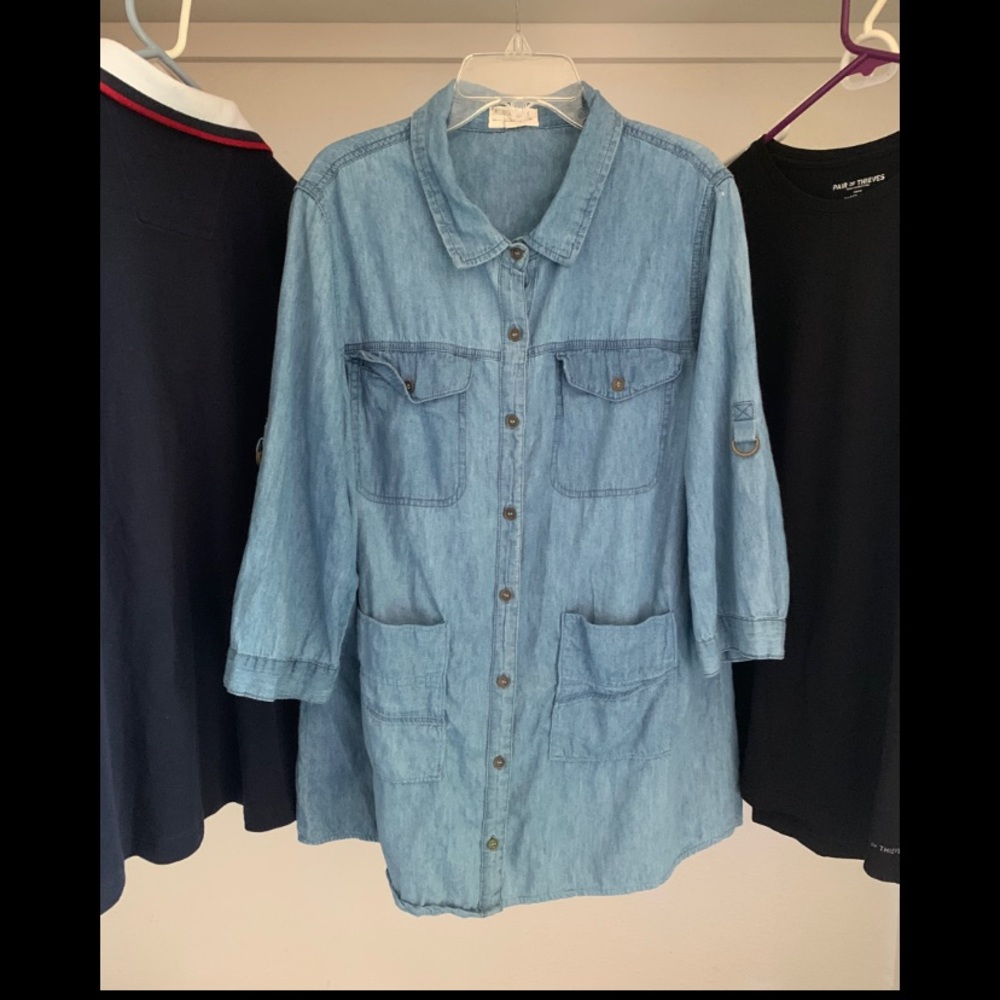 (Denim) Cotton Long Sleeve